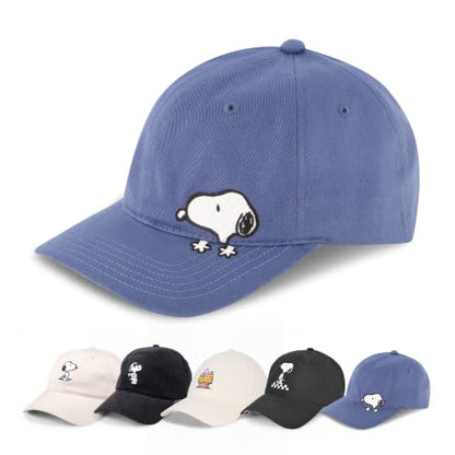 Concept One Unisex Adult Peanuts Snoopy Dad Hat, Adult Cotton Adjustable Baseball Cap with Curved Brim - color: Blue
