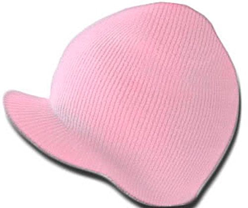 TOP HEADWEAR Winter Cuffless Beanie Visor - color: Light Pink