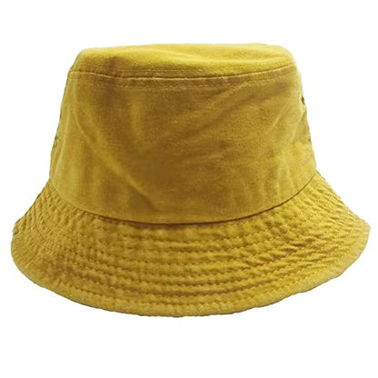 Premium Cotton Bucket Hats,Packable Hats for Men Women,Summer Bucket Hat,Fishing Sun Hats - color: Yellow