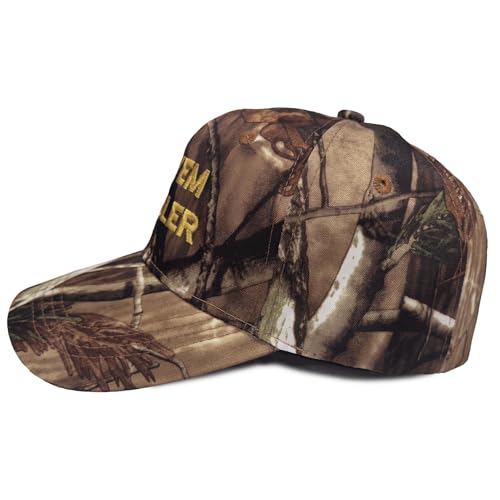 Altru Apparel Embroidered Cap & Hat | SOLVEM PROBLER Hats | Vintage Caps for Mens & Women | Black Sweatband Fitted Hat | - color: Camo
