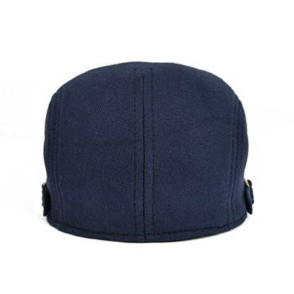 VOBOOM Men Newsboy Cap Cotton Flat Ivy Gatsby Driving Hat - color: Navy