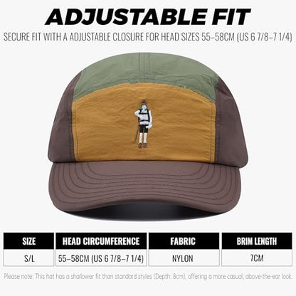 CLAPE 5 Panel Cap Curved Bill Dad Golf Cap Waterproof Nylon Hat Stylish Embroidered Baseball Cap Hip Pop Dancing Snapback Cap - color: Dotb1-black
