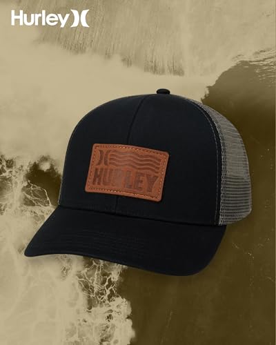 Hurley Mens Trucker Hat Fairway Mesh Quick-Dry Trucker Hat, Snapback - color: Black Old