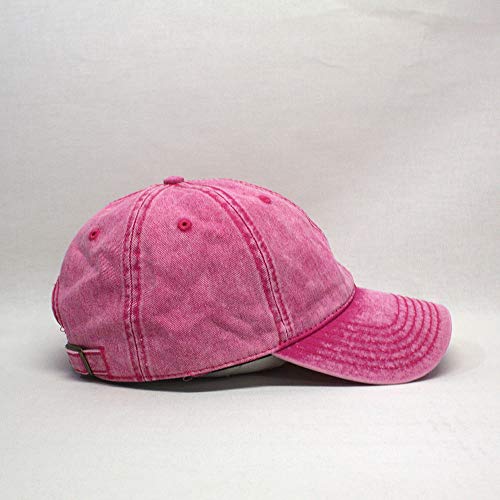 Heavy Washed Coated Canvas Wax-Look Adjustable Low Profile Men Women Baseball Cap - color: Snow Washed Hot Pink