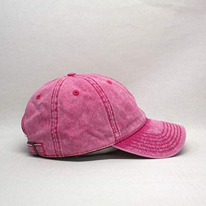 Heavy Washed Coated Canvas Wax-Look Adjustable Low Profile Men Women Baseball Cap - color: Snow Washed Hot Pink