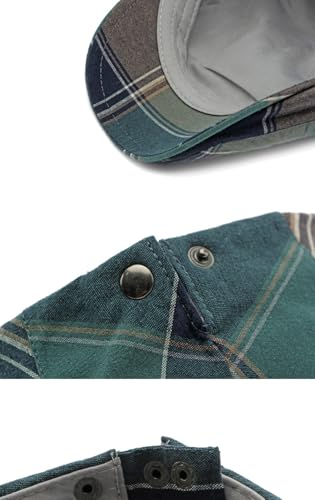 Plaid Newsboy Hats Flat Cap for Men Women Ivy Catsby Cabbie Driving Hat - color: Plaid-03-green