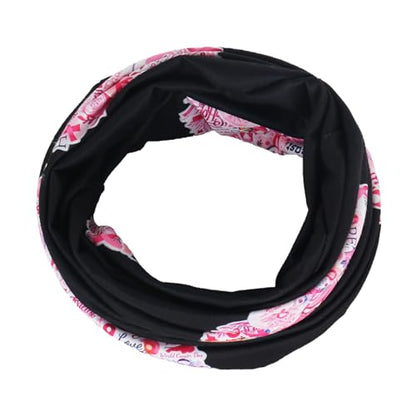Jemis Sweet Heartwarming Breast Cancer Beanie Hat, Romantic Knitted Hat, Cancer Headwear Caps Baggy Skull Sleep Scarf - color: 2 Pack Pink & Black