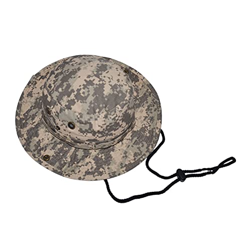 Newhattan Boonie Safari Bucket Hat Foldable Military Style Cap - color: Grey Digital Camo, size: Small-Medium