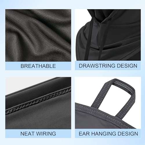 2 Pack Balaclavas Mask Full Head Sun UV Protection Hood Breathable for Men Women Cooling Summer Outdoors Cycling Motorcycle(Black and Light Gray), Large