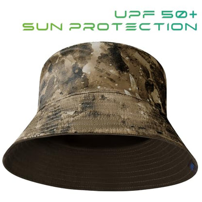 UPF 50+ Reversible Sun Hat - color: Brown/Brown Camo, size: Medium