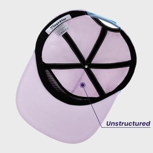TOPTIE 5-Panel Rope Snapback Baseball Cap, Adjustable Flat Brim Hat, Quick Dry Soft Top Cap for Men Women Outdoor - color: White/Royal Blue