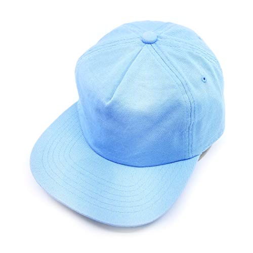 Quality 5 Panel Mid Crown Cotton Vintage Painters Hat Buckle Strap Adjustable Men Women Unisex Flat Visor #2015 - color: Skyblue
