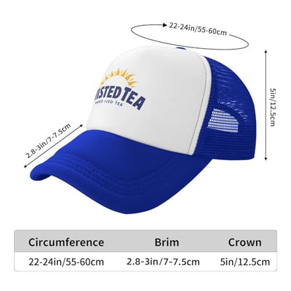 Mens Twisted Trucker Hat Mesh Snapback Adjustable Baseball Cap - color: Blue