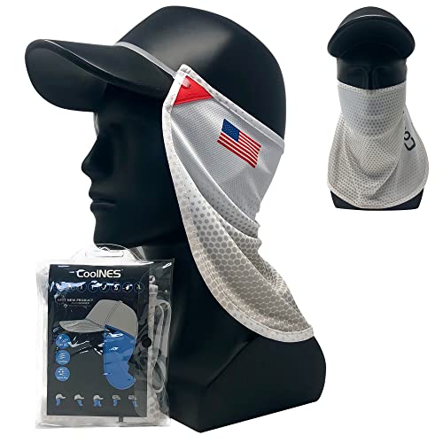 CoolNES - UV Sun Protection Neck Drape Adjustable Multifunctional 2 in 1 Face Covering for Outdoor Fishing - Unisex - color: Coolnes-flag