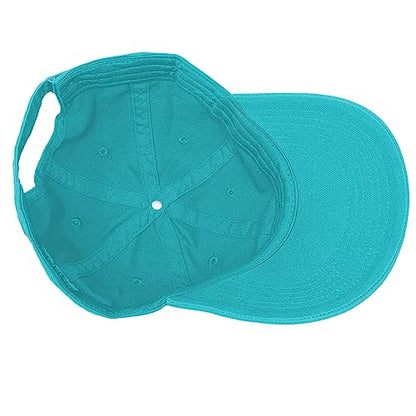 Glory Max 100% Cotton Baseball Cap Classic Plain Low Profile Golf Dad Hat Buckle Adjustable - color: Teal
