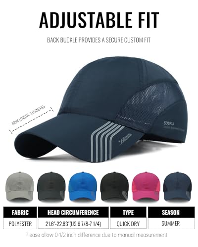 CLAPE Outdoor Sun Visor Hats Lightweight Waterproof Breathable Sports Hat UPF50+ Ultra Thin Cooling Baseball Hats - color: Dark Blue