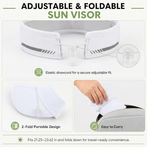 Sun Visor Caps Foldable Brim Adjustable Visor Hats for Women Men - color: 2# White