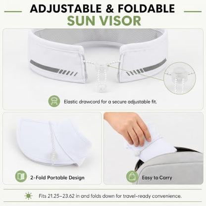 Sun Visor Caps Foldable Brim Adjustable Visor Hats for Women Men - color: 2# White