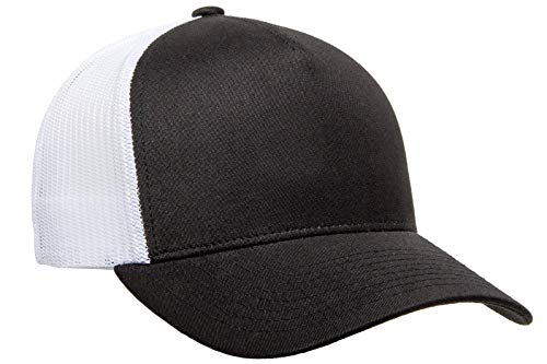 Yupoong Men's Yp Classics 5-Panel Retro Trucker Cap-2-tone - color: Black/White