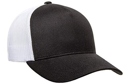 Yupoong Men's Yp Classics 5-Panel Retro Trucker Cap-2-tone - color: Black/White
