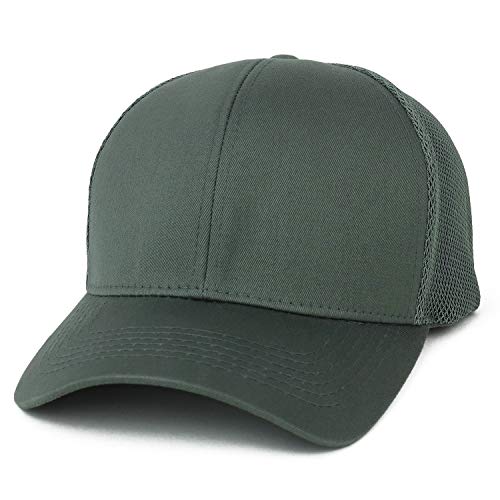 Trendy Apparel Shop Oversize XXL Structured Trucker Mesh Baseball Cap - color: Dark Grey