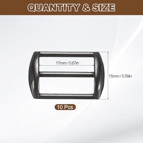 uxcell Metal Baseball Cap Buckle, Adjustable Cap Strap Adjuster Slider Bag Belt Strap - color: Black Latte