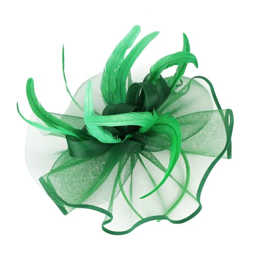 dressfan Womens Fascinator Hat Headpiece Vintage 20s 50s Accessories Headband for Derby/Wedding/Cocktail/Wedding/Tea Party - color: Dark Green