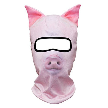 WTACTFUL 3D Animal Ears Balaclava, Breathable Face Mask for Halloween - color: Pig Meb-07
