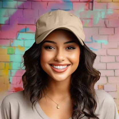 DALIX Baseball Cap Dad Hat Plain Men Women Cotton Adjustable Blank Unstructured Soft - color: Khaki