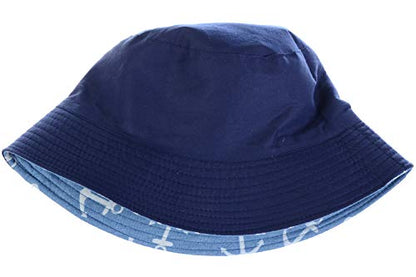 BYOS Unisex Trendy Reversible Lightweight Printed Bucket Hat Packable Outdoor - color: Anchor Light Denim