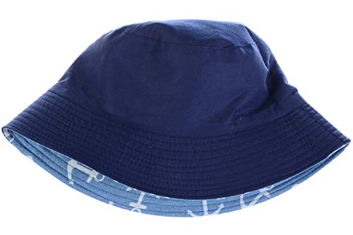 BYOS Unisex Trendy Reversible Lightweight Printed Bucket Hat Packable Outdoor - color: Anchor Light Denim