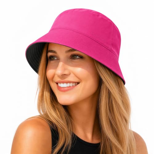 Cooling Bucket Hat for Women Men,Lightweight Wide Brim Sun Hat for Beach,Golf, Fishing,Moisture-Wicking&Foldable - color: Rose