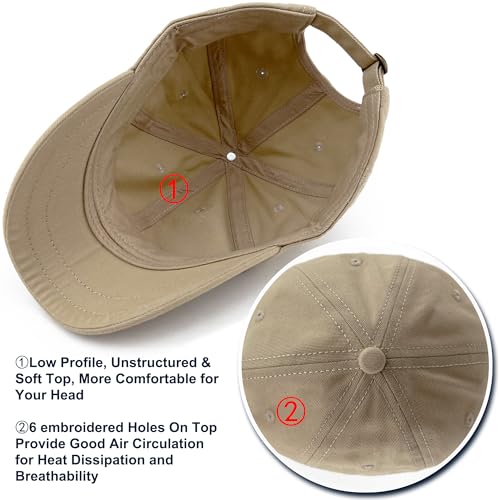 Loneshark Short Brim Baseball Cap for Running Small Bill Umpire Hat - color: Khaki