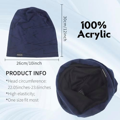 Ruphedy Men Slouchy Beanie Summer Long Oversize Thin Lightweight Skull Cap B011h - color: B402-navy, size: One Size