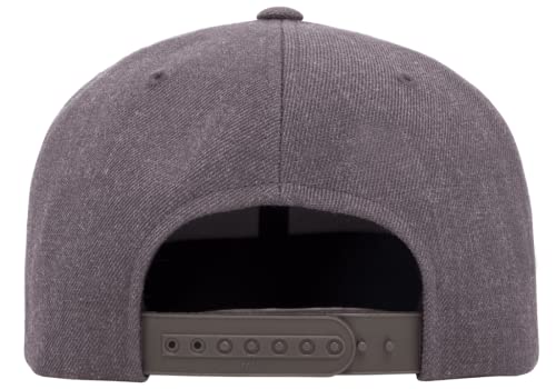 Mrlahat 6089 Yupoong Yp by Flexfit 6-Panel Structured Flat Visor Classic Snapback Cap with Black Bandana - color: Dark Heather Gray