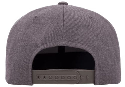 Mrlahat 6089 Yupoong Yp by Flexfit 6-Panel Structured Flat Visor Classic Snapback Cap with Black Bandana - color: Dark Heather Gray