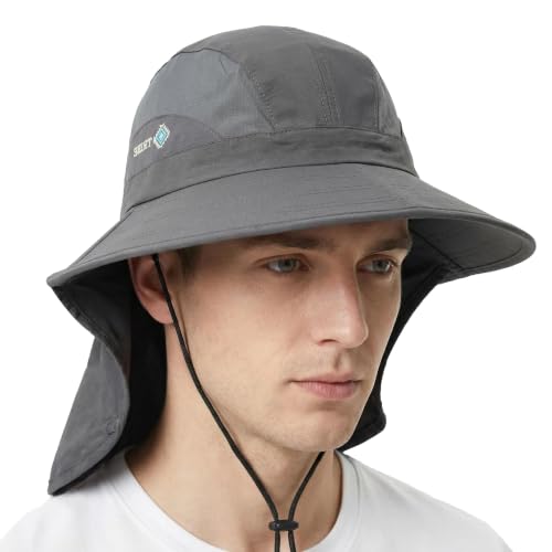 HH HOFNEN Sun Hat Foldable Wide Brim UPF 50+ Hat Fishing Hat for Man Women - color: Gray