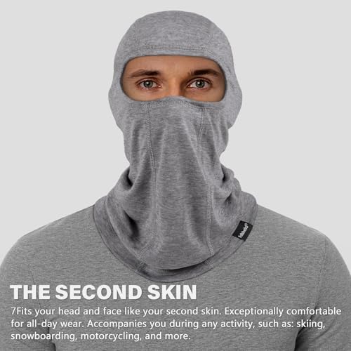 Summer Cooling Balaclava UPF 50+ Full Face Cover Lightweight for Men Women - color: Grey