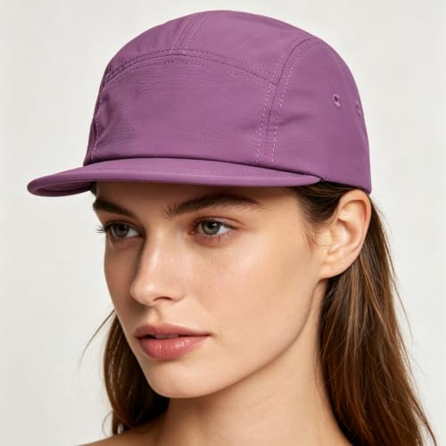 COOLSOME 5 Panels Hat Basic Daily Wear Breathable Quick Dry Cap - color: Blue+purple/M Size