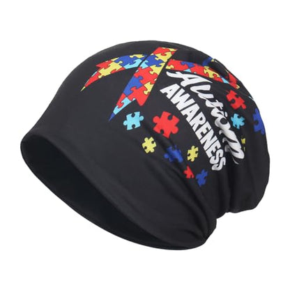 Jemis Sweet Heartwarming Breast Cancer Beanie Hat, Romantic Knitted Hat, Cancer Headwear Caps Baggy Skull Sleep Scarf - color: 2 Pack Yellow & Red Black