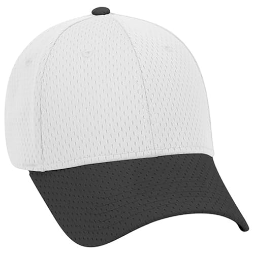 Ashen Fane 6 Panel Polyester Pro Mesh Low Profile Baseball Cap - color: Black White