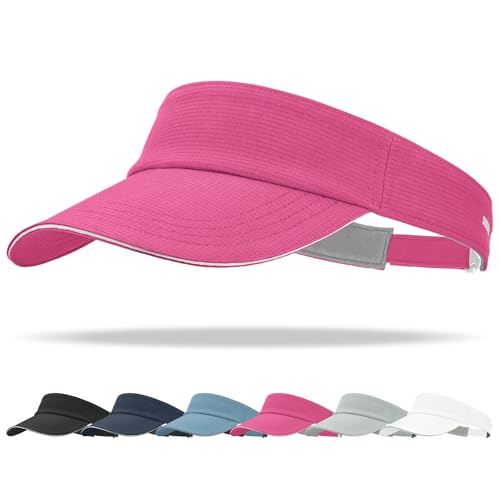 Sukeen Women's Adjustable Fit Runners Lightweight Comfort Performance Visor, Sports Sun Visor One Size Fits Most - color: Rose Red