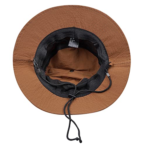 Croogo Sun Hats for Women UV Protection Summer Bucket Hat Waterproof Packable Fishing Hats Wide Brim Hiking Hat Gardening Hat - color: Afh02-brick Red