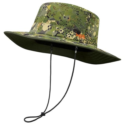 BASSDASH UPF 50+ Water-Resistant Fishing Bucket Hat with Laser Perforated Mesh Adjustable for Men Women Outdoor Hiking - color: Open Terrain Ⅱ