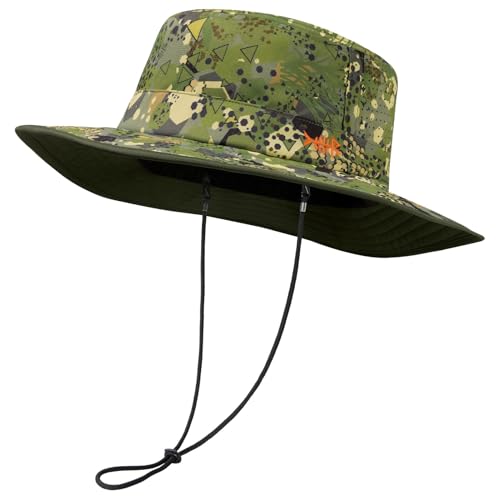 BASSDASH UPF 50+ Water-Resistant Fishing Bucket Hat with Laser Perforated Mesh Adjustable for Men Women Outdoor Hiking - color: Open Terrain Ⅱ