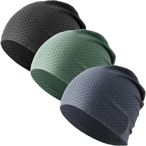 WTACTFUL 3-Pack Breathable Cooling Skull Cap for Men & Women Summer - color: # Black+blue+green