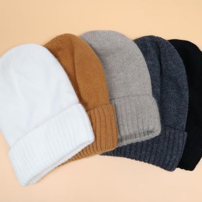 Facecozy Satin Lined Beanie for Women Soft Satin Lining Slouchy Winter Hats - color: Dark Grey