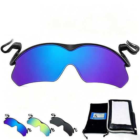 Polarized Clip-On Hat Sunglasses, Outdoor Sports Shades for Cycling - color: Blue