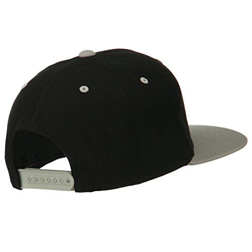 3D Clover Embroidered Two Tone Snapback Cap - color: Black Silver