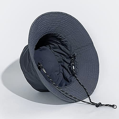 Waterproof Bucket Hat for Women and Men - UV Protection Beach Sun Hat Fishing Safari Boonie Hat Rain Hat Adjustable Packable - color: Grey - Waterproof